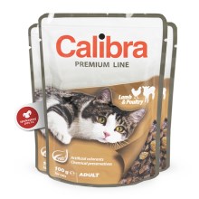 Calibra Cat kapsička Adult jahňa a hydina 100 g SET 21+3 ZADARMO