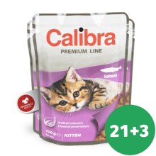 Calibra Cat kapsička Kitten losos 100 g SET 21+3 ZADARMO