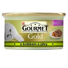 Gourmet Gold konzerva s králikom a pečeňou 85 g