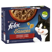 Felix Sensations Sauces Multipack hovädzie/jehňacie/morka/kačka v omáčce 12x 85 g