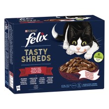 Felix Tasty Shreds Multipack mäsové receptúry v šťave 12x 80 g