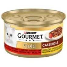 Gourmet Gold konzerva s hovädzím a kuraťom v paradajkovej omáčke 85 g