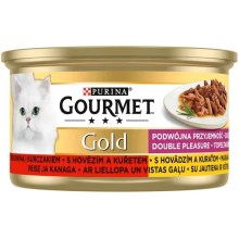 Gourmet Gold konzerva s hovädzím a kuraťom 85 g