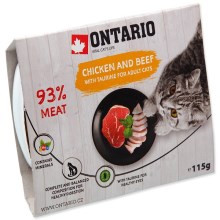 Ontario Cat vanička s kuracím a hovädzím mäsom a taurínom 115 g