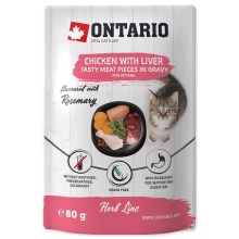 Ontario Cat kapsička Herb Line Kitten Chicken with Liver 80 g