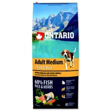 Ontario Adult Medium Fish & Rice 12 kg