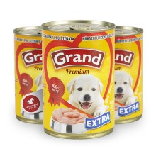 Grand masová konzerva s Extra kuracími kúskami pre šteňatá 405 g