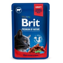 Brit Premium Cat kapsička Beef Stew & Peas SET 24x 100 g