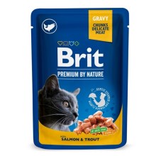 Brit Premium Cat kapsička Salmon & Trout SET 24x 100 g