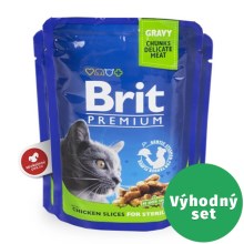 Brit Premium Cat kapsička Chicken Slices for Steril SET 24x 100 g