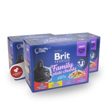 Brit Premium Cat kapsičky Family Plate 12 x 100 g