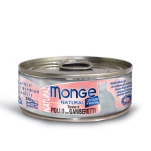 Monge Cat Natural konzerva kuracie mäso s krevetami 80 g