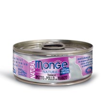 Monge Cat Natural konzerva kuracie mäso s hovädzím 80 g
