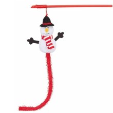 Vianočná hračka pre mačky Trixie snehuliak na udici 31 cm