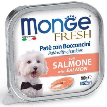 Monge Dog Fresh paštéta a kúsky s lososom 100 g