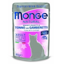 Monge Cat Natural kapsička tuniak a krevety v želé 80 g