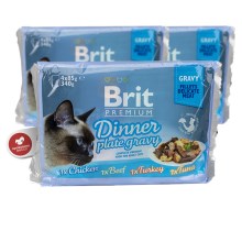 Brit Premium Cat Fillets in Gravy Dinner Plate 4 ks