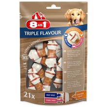 8in1 Triple Flavour žuvacia kosť veľ. XS (21 ks)