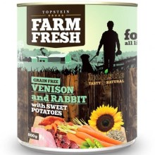 Farm Fresh konzerva Venison & Rabbit with Sweet Potatoes 800 g