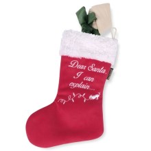 Vianočná hračka pre psov P.L.A.Y. ponožka s prekvapením 29 cm