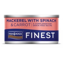 Fish4Dogs Finest konzerva s makrelou, mrkvou a špenátom 85 g