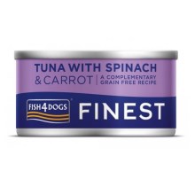 Fish4Dogs Finest konzerva s tuniakom, mrkvou a špenátom 85 g
