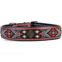 Kay-line kožený obojok Aztec hnedý veľ. 55 (40-47 cm)