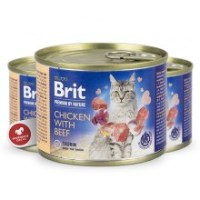 Brit Premium Cat by Nature konzerva Chicken & Beef 200 g