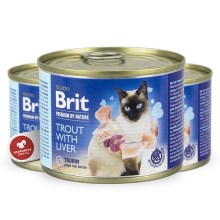 Brit Premium Cat by Nature konzerva Trout & Liver 200 g