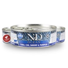 N&D Cat Ocean konzerva Adult Tuna&Codfish&Shrimps&Pumpkin 80 g SET 1+1 ZADARMO