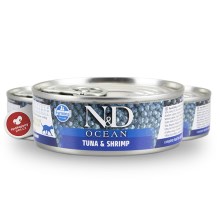 N&D Cat Ocean konzerva Adult Tuna & Shrimps 80 g