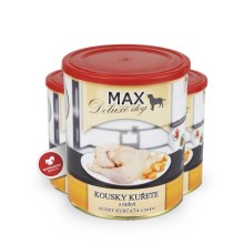 Konzerva Max Deluxe Kúsky kuraťa s mrkvou 800 g