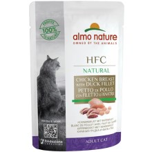 Almo Nature Cat HFC Natural kapsička kuracie prsia a kačacie filé 55 g SET 5+1 ZADARMO