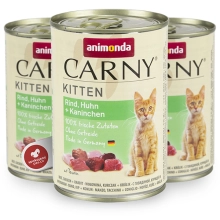 Animonda Carny Kitten konzerva hovädzie, kurča a králik 400 g