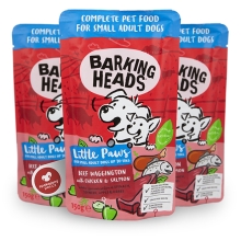 Barking Heads Little Paws Beef, Chicken, Salmon 150 g SET 4+1 ZADARMO