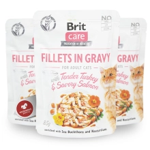 Brit Care Cat kapsička Fillets Gravy Turkey & Salmon 85 g