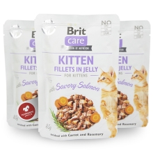 Brit Care Cat kapsička Fillets in Jelly Kitten Savory Salmon 85 g