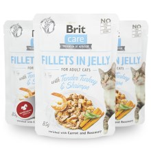 Brit Care Cat kapsička Fillets in Jelly with Turkey & Shrimps 85 g