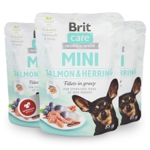 Brit Care Dog kapsička Mini Sterilised Salmon & Herring fillets 85 g