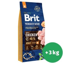 Brit Premium by Nature Adult M 15 + 3 kg ZADARMO Brit Premium by Nature Adult M 15 + 3 kg ZADARMO