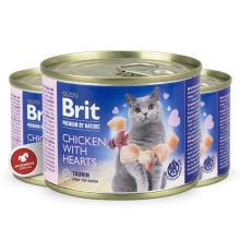 Brit Premium Cat by Nature konzerva Chicken & Hearts 200 g