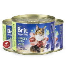Brit Premium Cat by Nature konzerva Turkey & Lamb 200 g