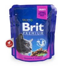 24x Brit Premium Cat kapsička Chicken & Turkey 100 g