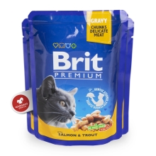 24x Brit Premium Cat kapsička Salmon & Trout 100 g