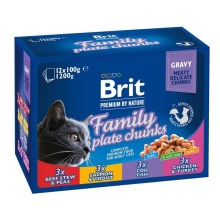 Brit Premium Cat kapsičky Family Plate 12x 100 g