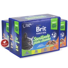 Brit Premium Cat kapsičky for Sterilised Plate 12x 100 g