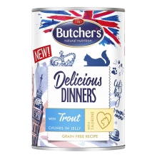 Butcher's Cat Delicious kúskami pstruha v želé 400 g