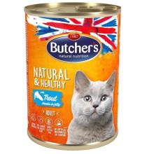 Butcher's Cat Natural & Healthy kúsky pstruha v želé 400 g