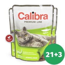 Calibra Cat kapsička Sterilised losos 100 g SET 21+3 ZADARMO