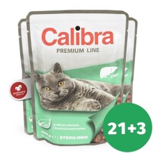 Calibra Cat kapsička Sterilised pečeň 100 g SET 21+3 ZADARMO